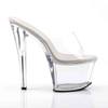 Pleaser - SKY301 Pantoletten mit Absatz - Pole dance schuhe - Transparent/Silberfarben Product image